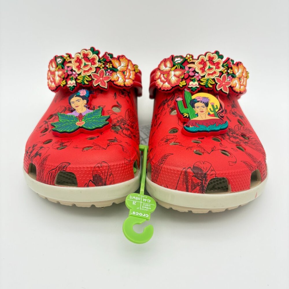 NWT Womens Size 12 Mens Size 10  Frida Kahlo Bone Red Crocs Classic Clogs - Picture 2 of 11